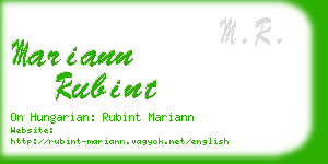 mariann rubint business card